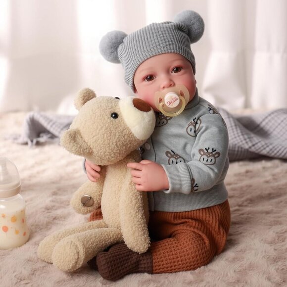🆕Kids Realistic Reborn Baby Boy 20 Inch Newborn with Soft Cloth Body Baby Doll - Picture 5 of 9